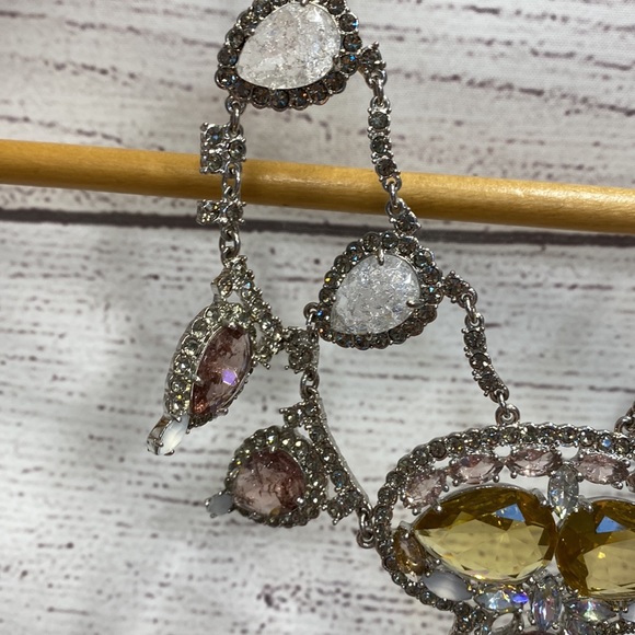 NWOT Stunning Large Ice crystal Statement Necklace Banana Republic Retail $ 198 - Picture 4 of 10